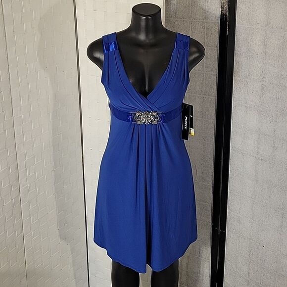 BRAND NEW SCARLETT NITE SLEEVELESS V-NECK TIE BACK WOMEN"S DRESS - Picture 2 of 14